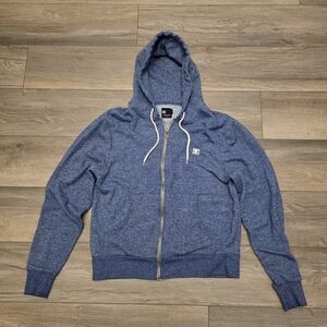 DC Blue Zip Up Drawstring Hoodie Jacket Size Large